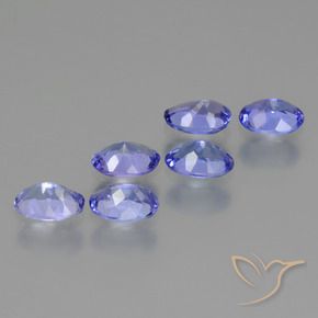 Gemas de Tanzanita Azul violeta intenso natural de 2.44 ct, Ovalada, VVS-VS