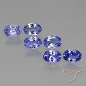 Gemas de Tanzanita Azul violeta intenso natural de 2.88 ct, Ovalada, VS