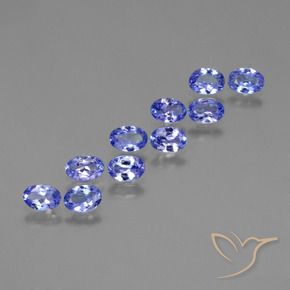 Gemas de Tanzanita Azul violeta intenso natural de 3.52 ct, Ovalada, VVS-VS