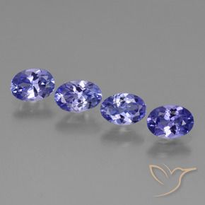 Gemas de Tanzanita Azul violeta natural de 1.80 ct, Ovalada, VS