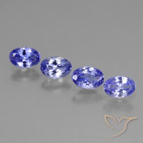 Gemas de Tanzanita Azul violeta intenso natural de 1.73 ct, Ovalada, VS