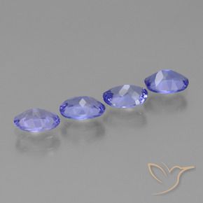 Gemas de Tanzanita Azul violeta intenso natural de 1.73 ct, Ovalada, VS