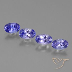 Gemas de Tanzanita Azul violeta intenso natural de 1.77 ct, Ovalada, VS