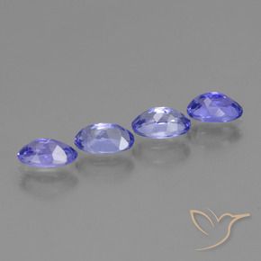 Gemas de Tanzanita Azul violeta intenso natural de 1.77 ct, Ovalada, VS