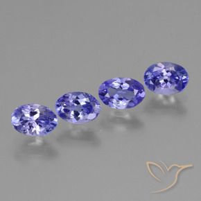Gemas de Tanzanita Azul violeta intenso natural de 2.04 ct, Ovalada, VS