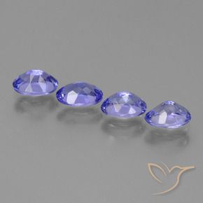 Gemas de Tanzanita Azul violeta intenso natural de 2.04 ct, Ovalada, VS