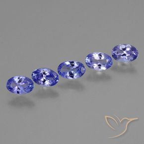 Gemas de Tanzanita Azul violeta intenso natural de 1.91 ct, Ovalada, VS