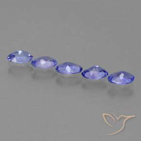 Gemas de Tanzanita Azul violeta intenso natural de 1.91 ct, Ovalada, VS