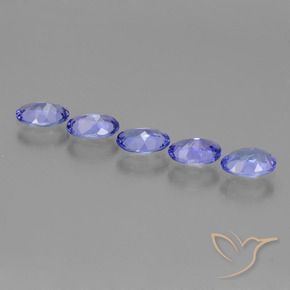 Gemas de Tanzanita Azul violeta intenso natural de 2.25 ct, Ovalada, VS