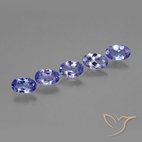 Gemas de Tanzanita Azul violeta intenso natural de 1.72 ct, Ovalada, VS