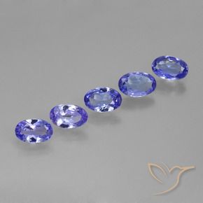 Gemas de Tanzanita Azul violeta intenso natural de 1.94 ct, Ovalada, VS