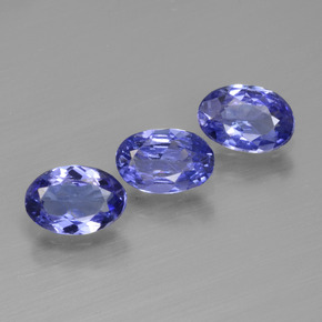 Gemas de tanzanita Azul violeta intenso natural de 1.50 ct, Corte Óvalo, VS