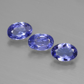 Gemas de tanzanita Azul violeta intenso natural de 1.50 ct, Corte Óvalo, VS