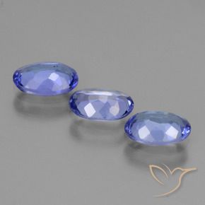 Gemas de Tanzanita Azul violeta intenso natural de 1.65 ct, Ovalada, VS