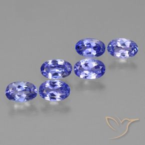 Gemas de Tanzanita Azul violeta intenso natural de 2.45 ct, Ovalada, VS