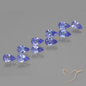 Gemas de Tanzanita Azul medio natural de 1.96 ct, En forma de pera, VS