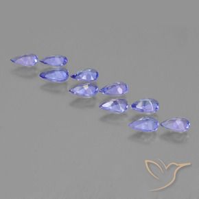 Gemas de Tanzanita Azul medio natural de 1.96 ct, En forma de pera, VS