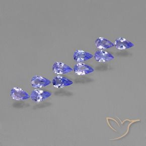 Gemas de Tanzanita Azul violeta natural de 1.73 ct, En forma de pera, VS