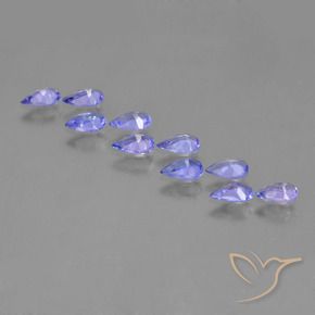 Gemas de Tanzanita Azul violeta natural de 1.73 ct, En forma de pera, VS