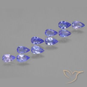 Gemas de Tanzanita Azul medio natural de 1.89 ct, En forma de pera, VS