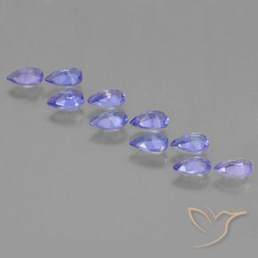 Gemas de Tanzanita Azul medio natural de 1.89 ct, En forma de pera, VS