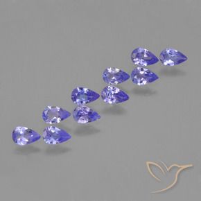 Gemas de Tanzanita Azul violeta intenso natural de 1.79 ct, En forma de pera, VS