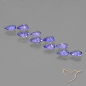 Gemas de Tanzanita Azul violeta intenso natural de 1.79 ct, En forma de pera, VS