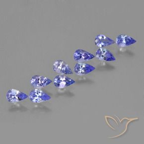 Gemas de Tanzanita Azul medio natural de 2.35 ct, En forma de pera, VS