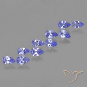 Gemas de Tanzanita Azul violeta natural de 2.01 ct, En forma de pera, VS
