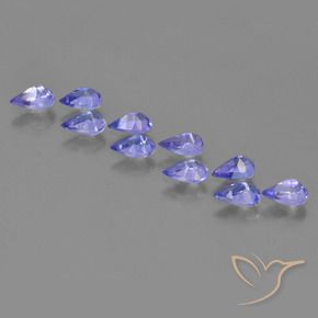 Gemas de Tanzanita Azul violeta intenso natural de 2.38 ct, En forma de pera, VS