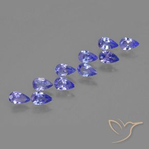 Gemas de Tanzanita Azul intenso natural de 1.88 ct, En forma de pera, VS