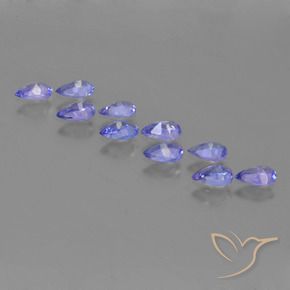 Gemas de Tanzanita Azul intenso natural de 1.88 ct, En forma de pera, VS
