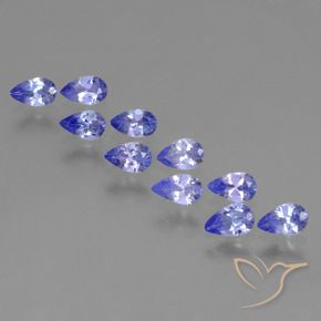 Gemas de Tanzanita Azul violeta intenso natural de 2.17 ct, En forma de pera, VS