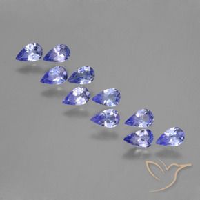 Gemas de Tanzanita Azul violeta intenso natural de 2.00 ct, En forma de pera, VS