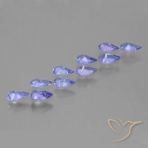 Gemas de Tanzanita Azul violeta intenso natural de 2.00 ct, En forma de pera, VS