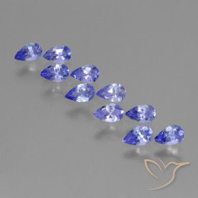 Gemas de Tanzanita Azul violeta intenso natural de 2.09 ct, En forma de pera, VS
