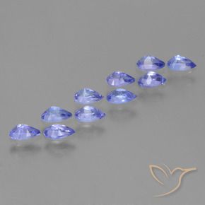 Gemas de Tanzanita Azul violeta intenso natural de 2.09 ct, En forma de pera, VS
