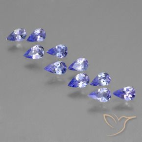 Gemas de Tanzanita Azul violeta intenso natural de 1.98 ct, En forma de pera, VS