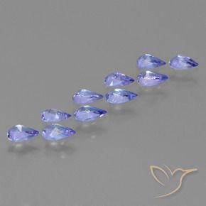 Gemas de Tanzanita Azul violeta intenso natural de 1.98 ct, En forma de pera, VS