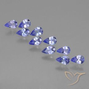 Gemas de Tanzanita Azul violeta intenso natural de 1.96 ct, En forma de pera, VS