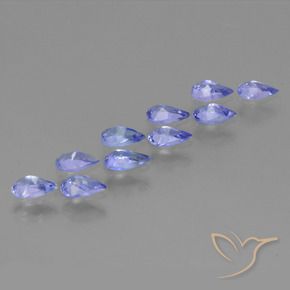Gemas de Tanzanita Azul violeta intenso natural de 1.96 ct, En forma de pera, VS