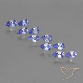 Gemas de Tanzanita Azul violeta intenso natural de 2.21 ct, En forma de pera, VS