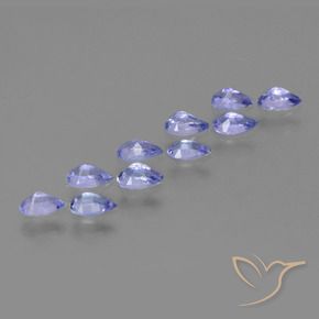 Gemas de Tanzanita Azul violeta intenso natural de 2.21 ct, En forma de pera, VS