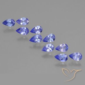 Gemas de Tanzanita Azul eléctrico natural de 1.99 ct, En forma de pera, VS