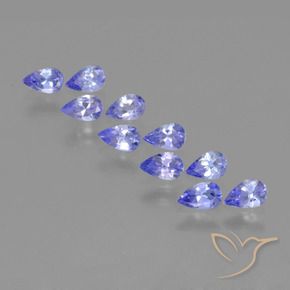 Gemas de Tanzanita Azul violeta intenso natural de 2.00 ct, En forma de pera, VS