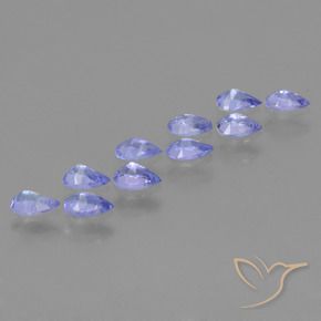 Gemas de Tanzanita Azul violeta intenso natural de 2.00 ct, En forma de pera, VS