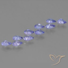 Gemas de Tanzanita Azul medio natural de 2.06 ct, En forma de pera, VS