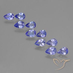 Gemas de Tanzanita Azul violeta intenso natural de 3.06 ct, En forma de pera, VS
