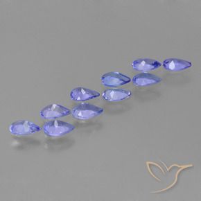 Gemas de Tanzanita Azul violeta intenso natural de 3.06 ct, En forma de pera, VS