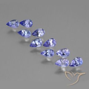 Gemas de Tanzanita Azul violeta intenso natural de 2.60 ct, En forma de pera, VS